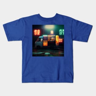 Cyberpunk Tokyo Ramen Food Truck Kids T-Shirt